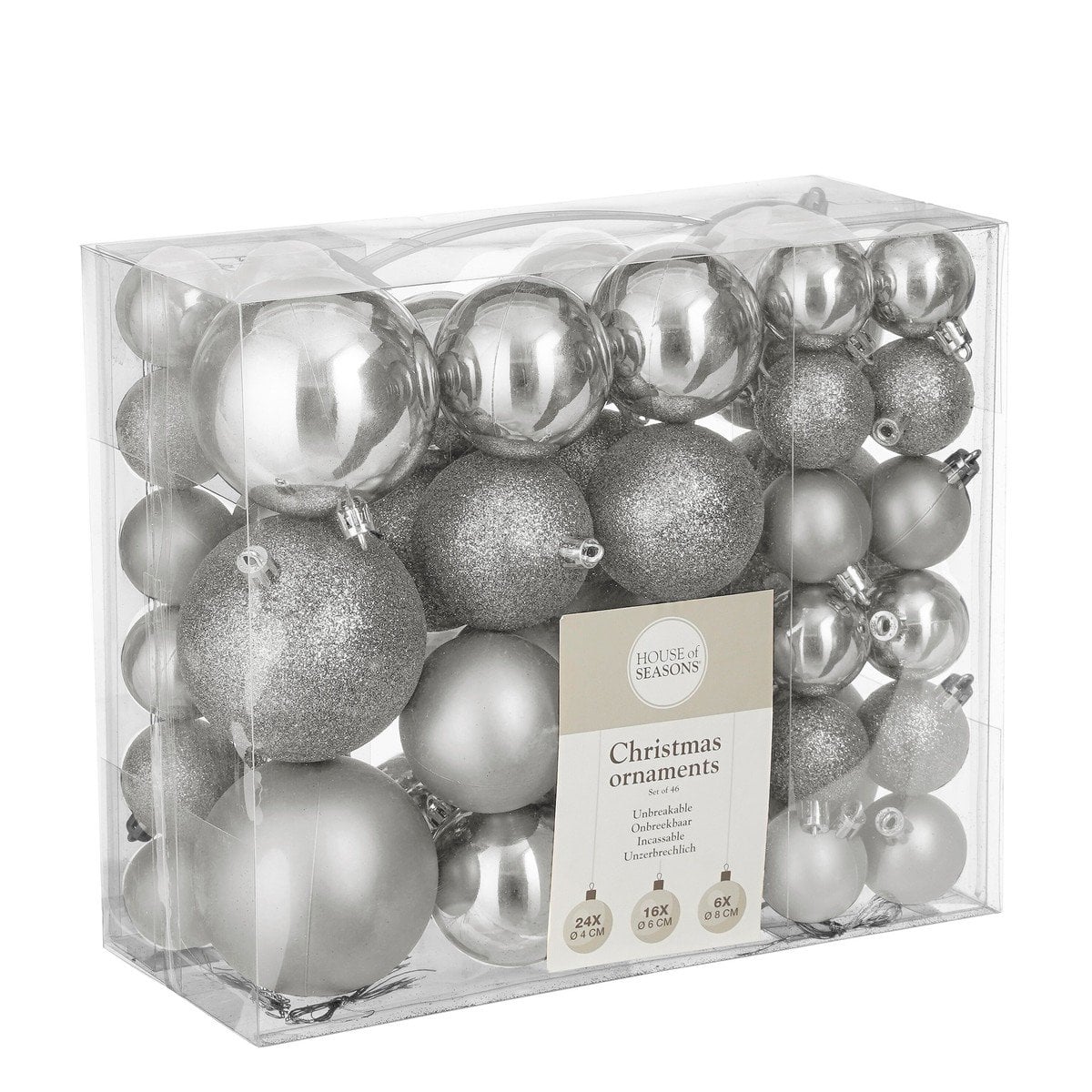 Kerstballen set  Zilver