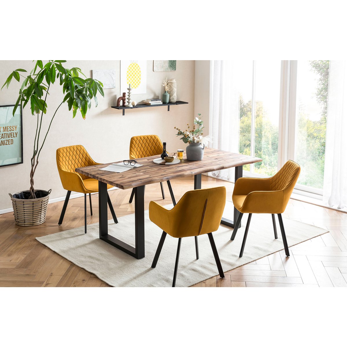 Set van 2 fauteuils geel