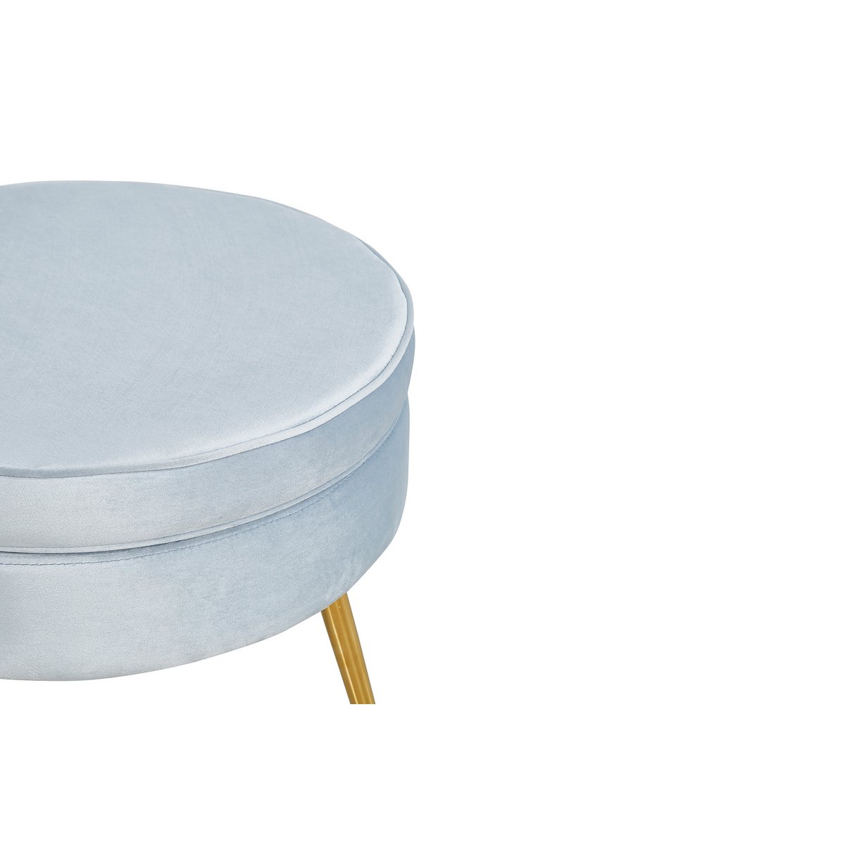 Ronde poef in lichtgrijs fluweel