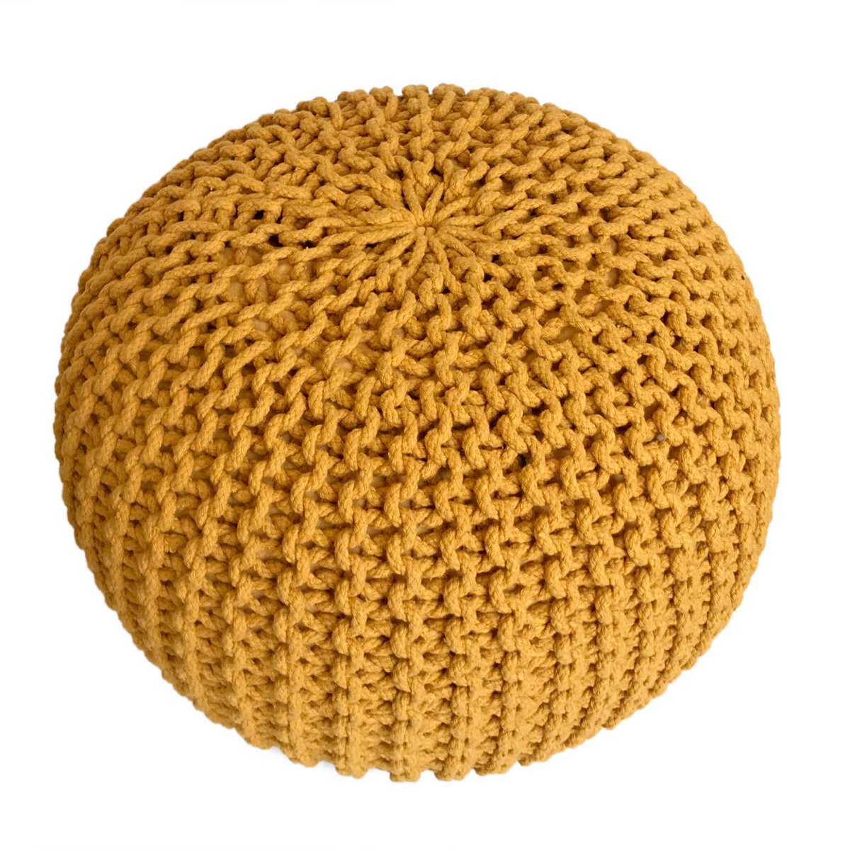 Pouf Set 3 Stück Ø 55 cm Bodenkissen Strickhocker Sitzhocker Sitzkissen Hocker nachhaltig Grobstrick