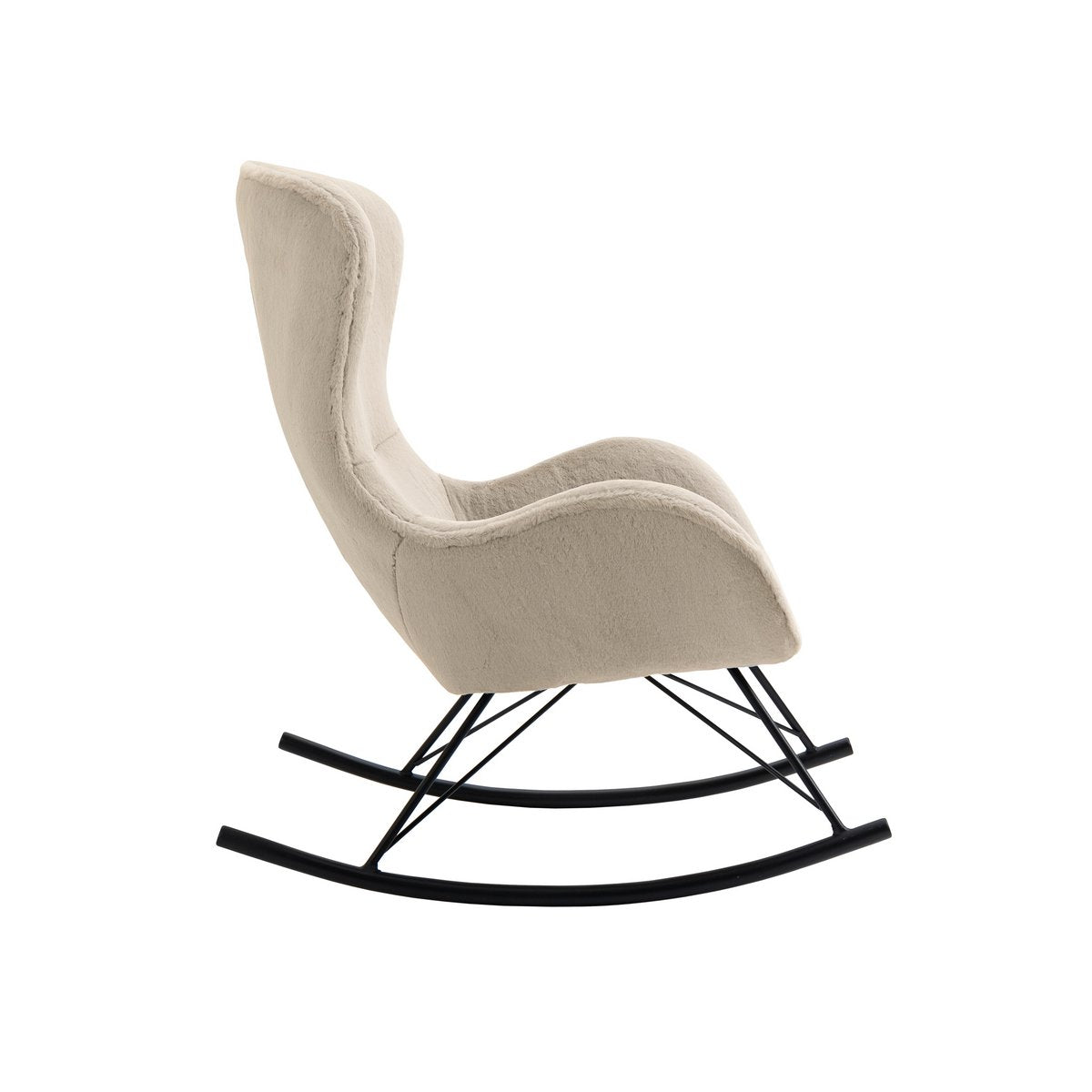 Schommelstoel in lamsvachtlook beige