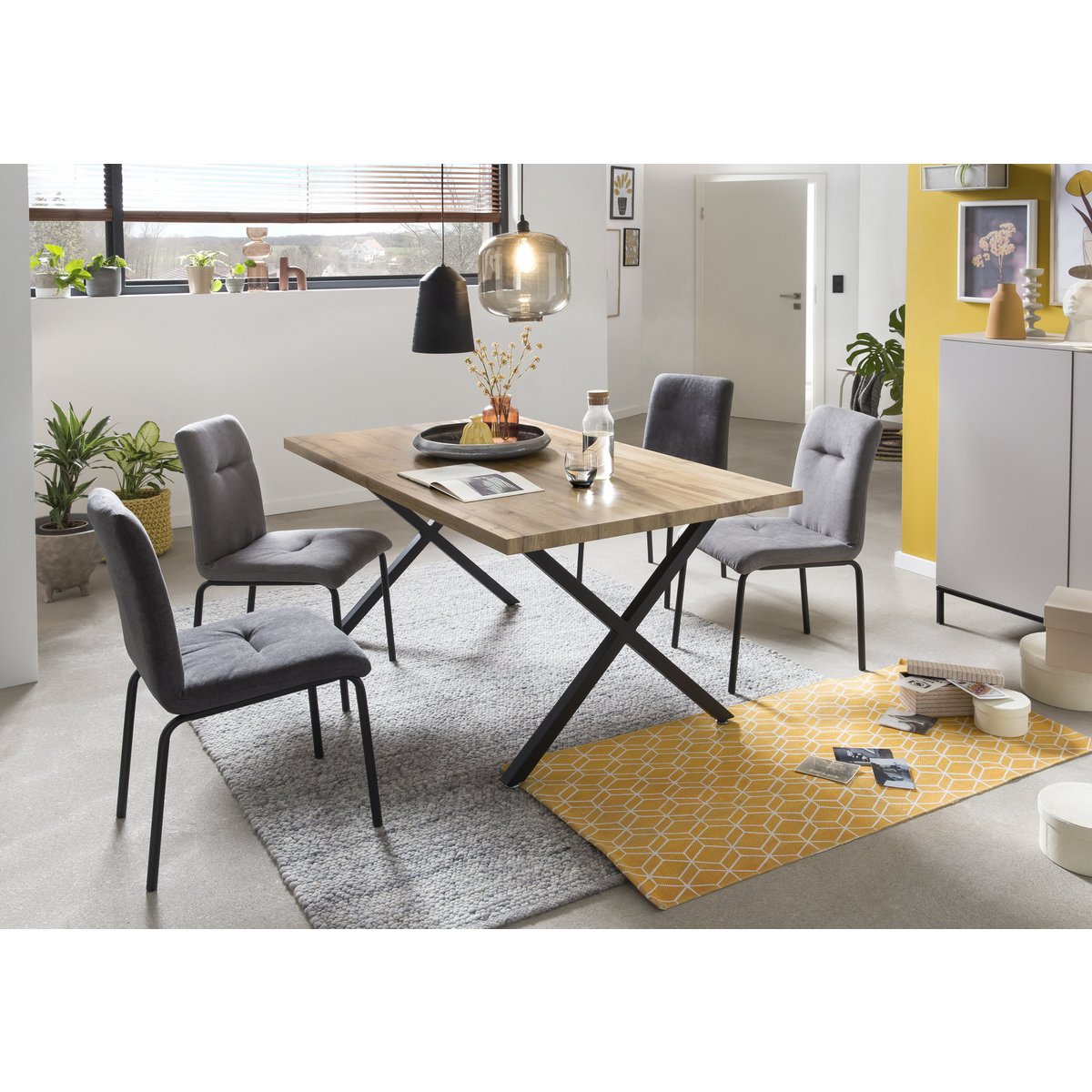 Tafel 160x90 cm met X-frame