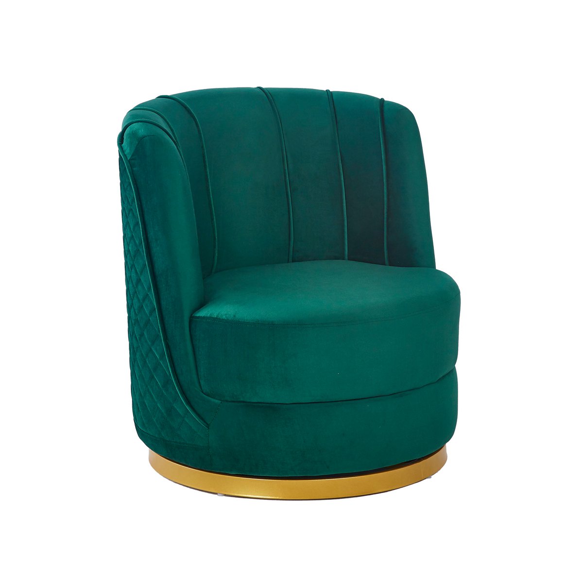 Groen fluwelen draaifauteuil