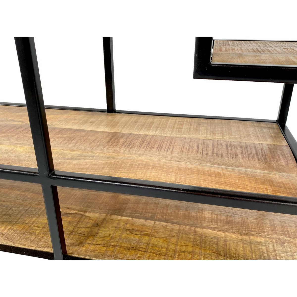 Staande plank scheidingswand boekenplank media plank boekenplank 130x60x36cm Liverpool metalen frame zwart