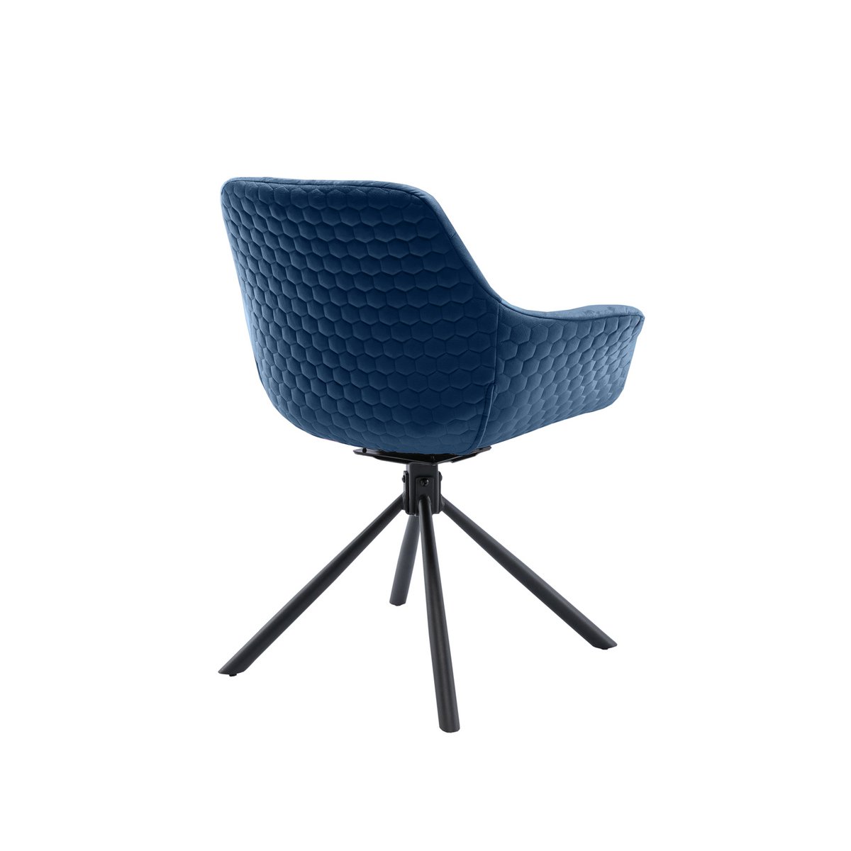 Fauteuil met honingraatstiksel in fluweelblauw