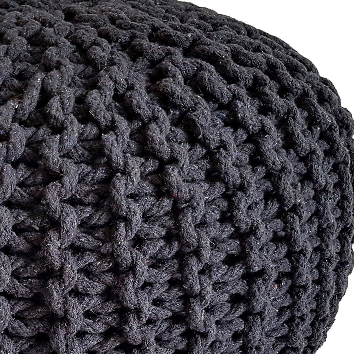Brei -ontlasting pouf Ø 45 H 30 cm cm stoel pouf breien vloer kussen