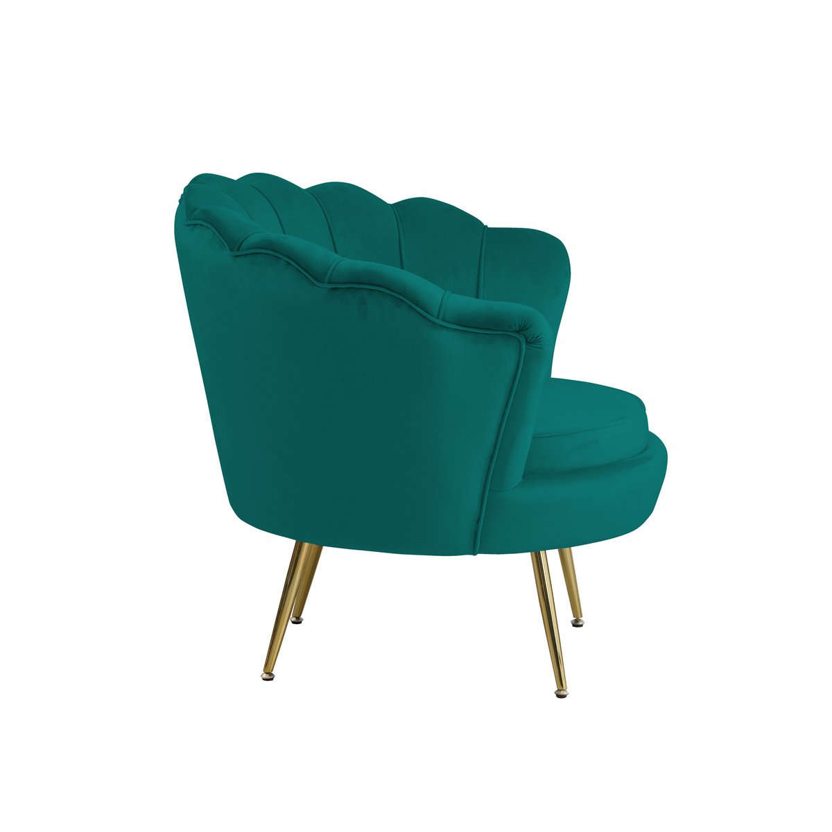 Fluwelen schelp fauteuil Groen