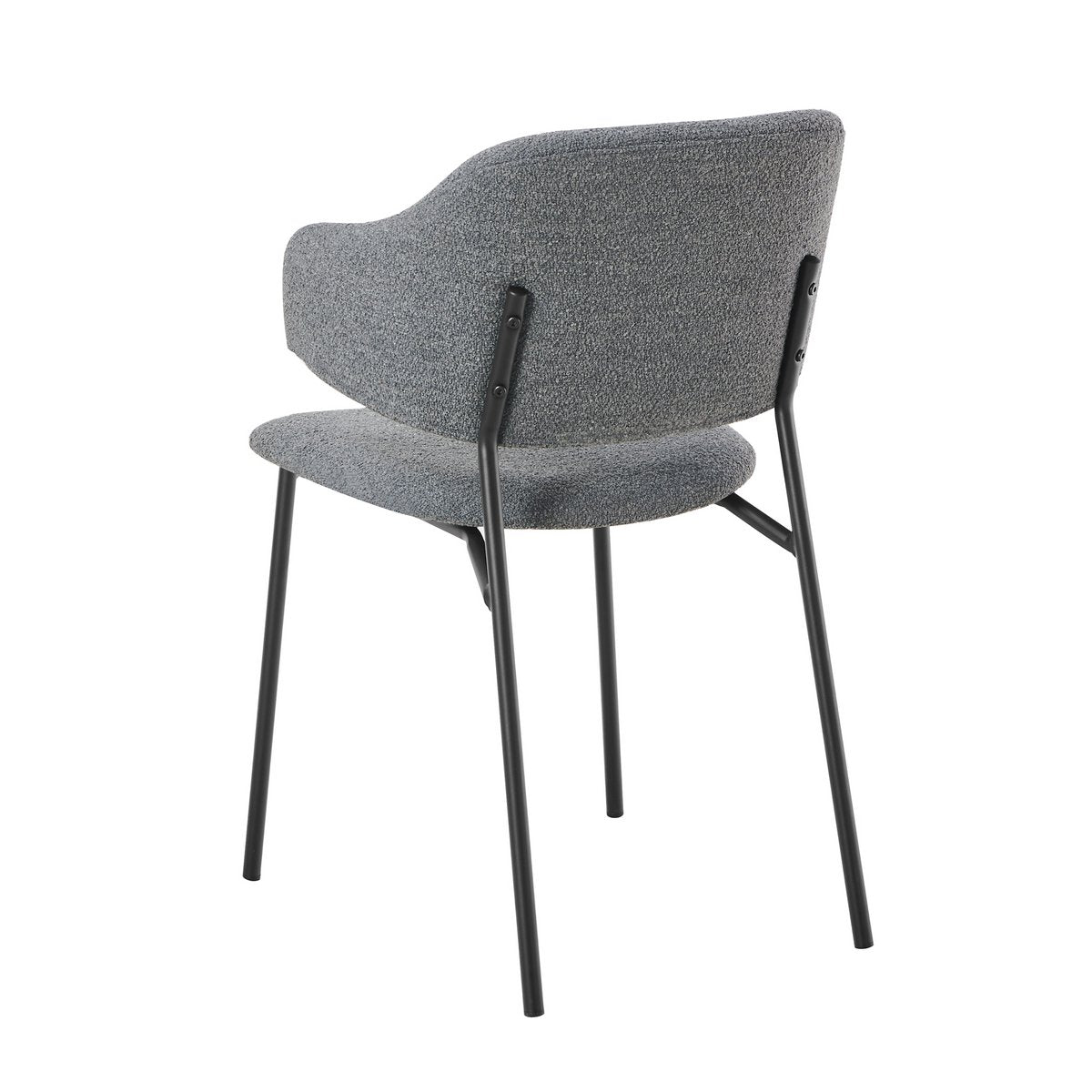 Bouclé fauteuil set van 2 donkergrijs