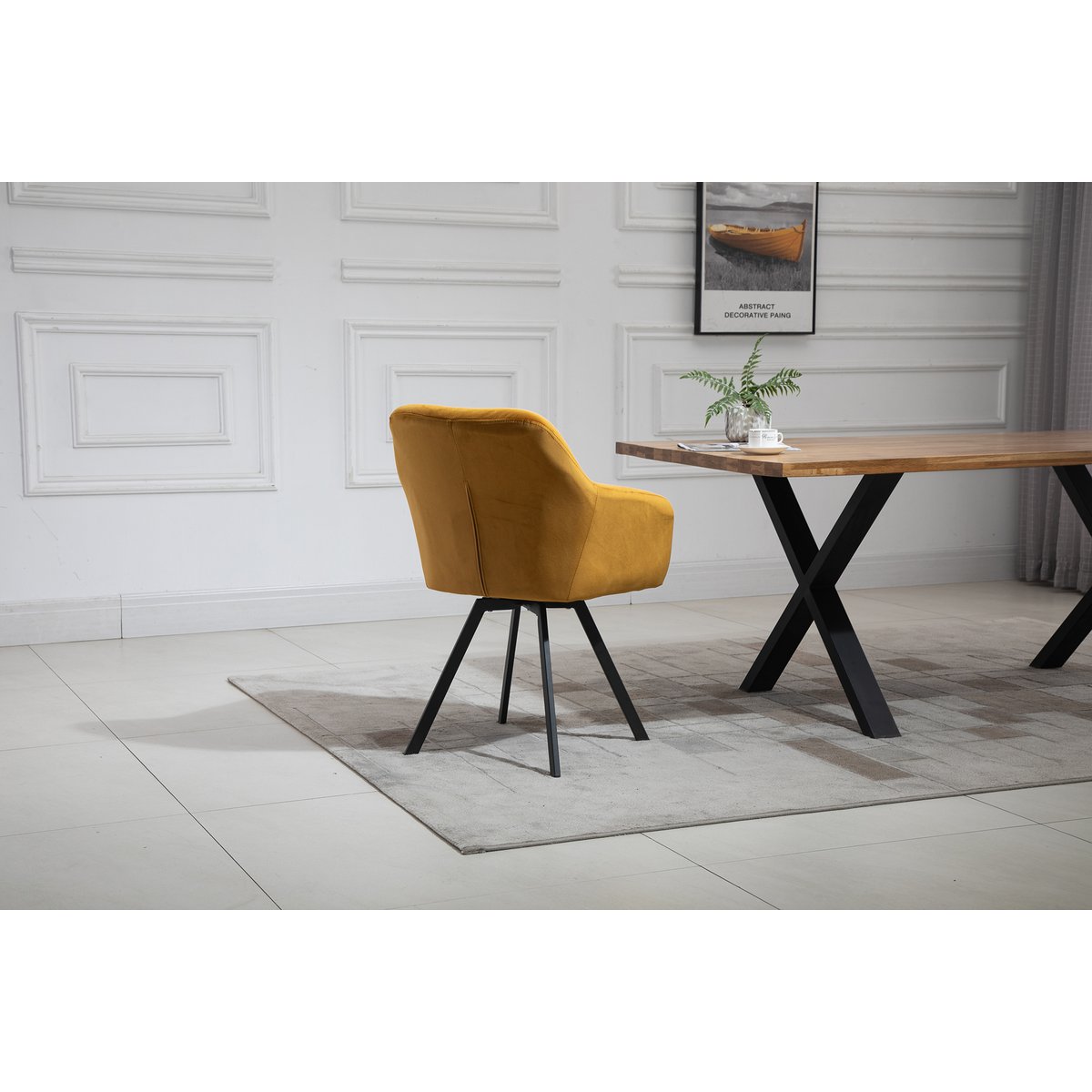 Fauteuil met 360° draaifunctie Mosterdgeel