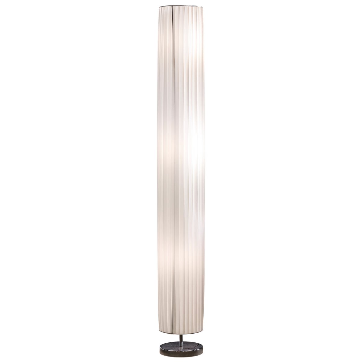 Vloerlamp 160 cm rond wit, chroom