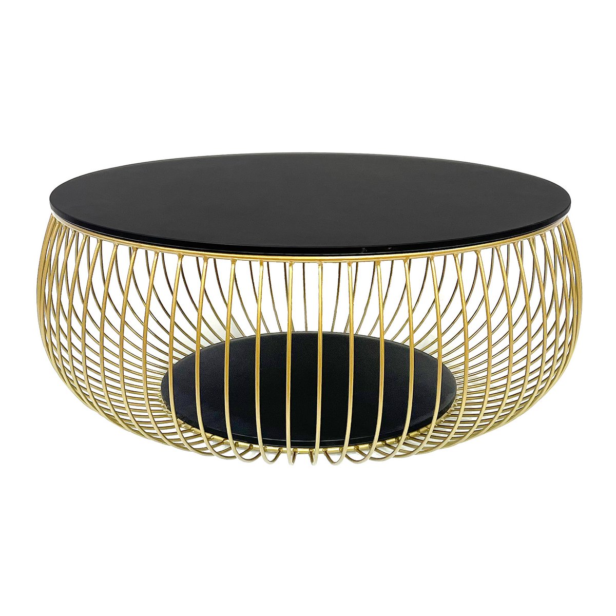 Salontafel Ø 86 cm zwart/goud