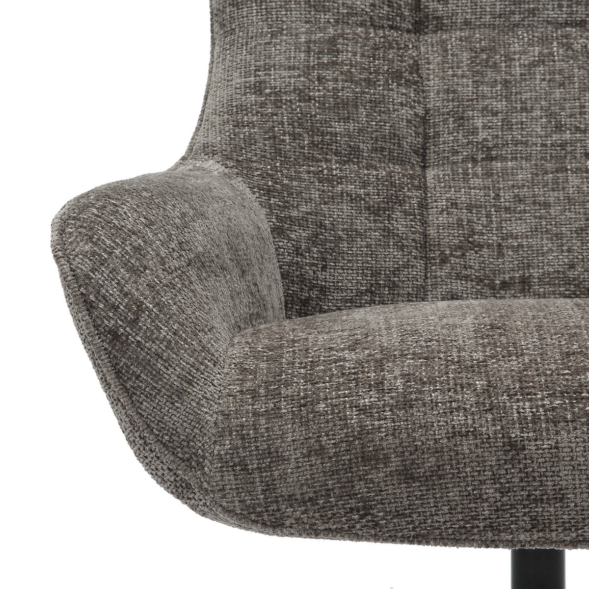 Fauteuil chenille stof donkergrijs