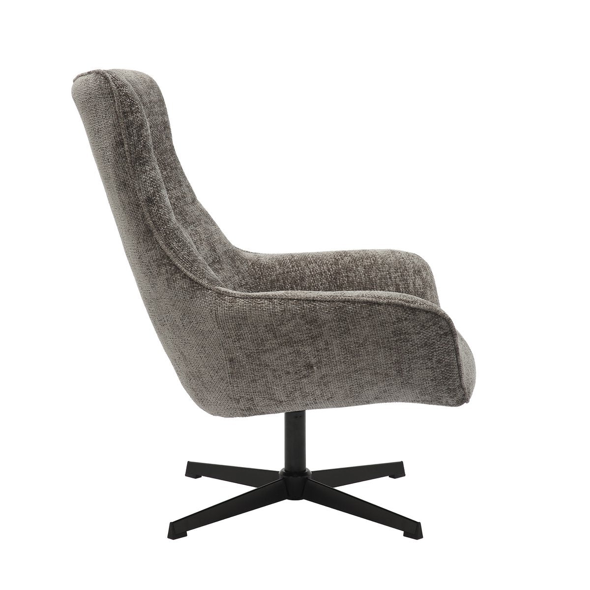 Fauteuil chenille stof donkergrijs