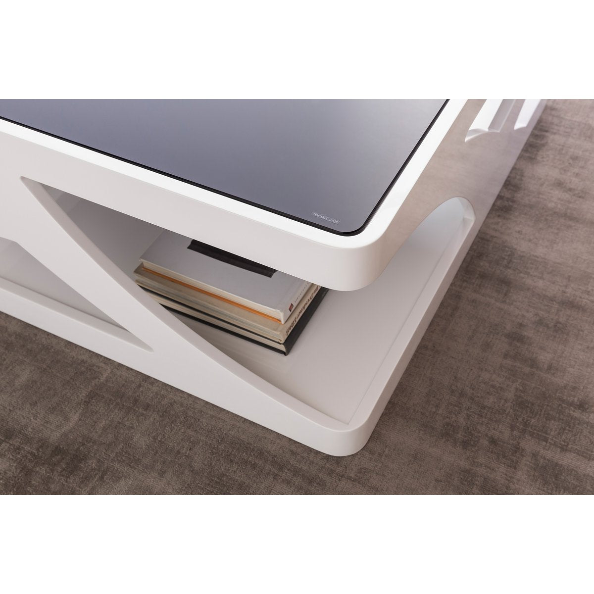 Salontafel 90x90 cm wit/zwart