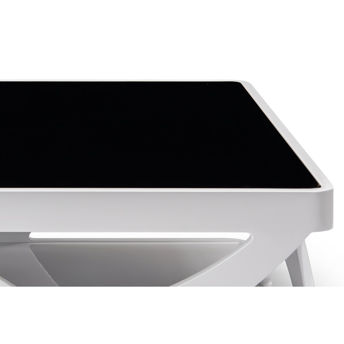 Salontafel 90x90 cm wit/zwart