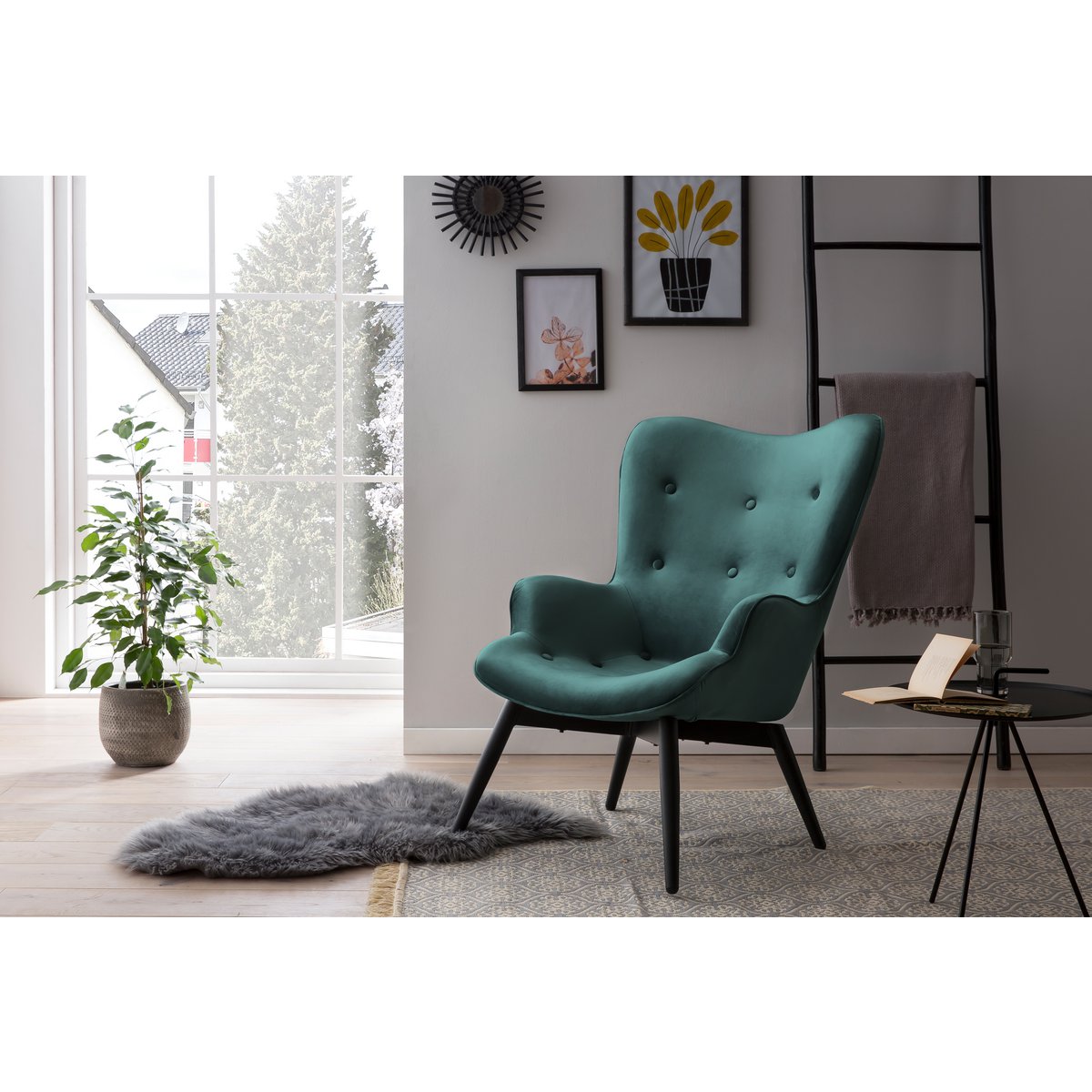 Fauteuil groen fluweel