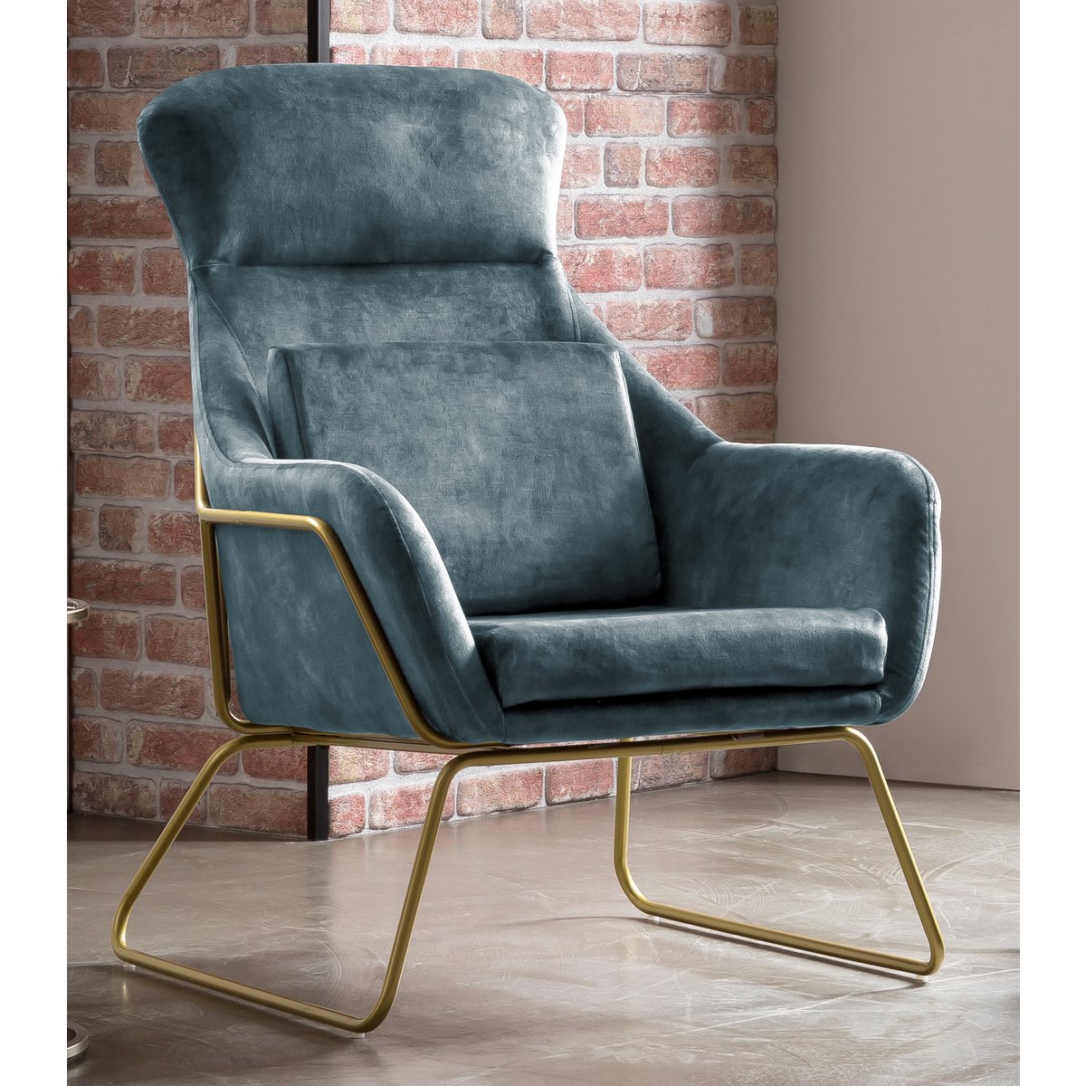 Relax fauteuil van velours velours blauw