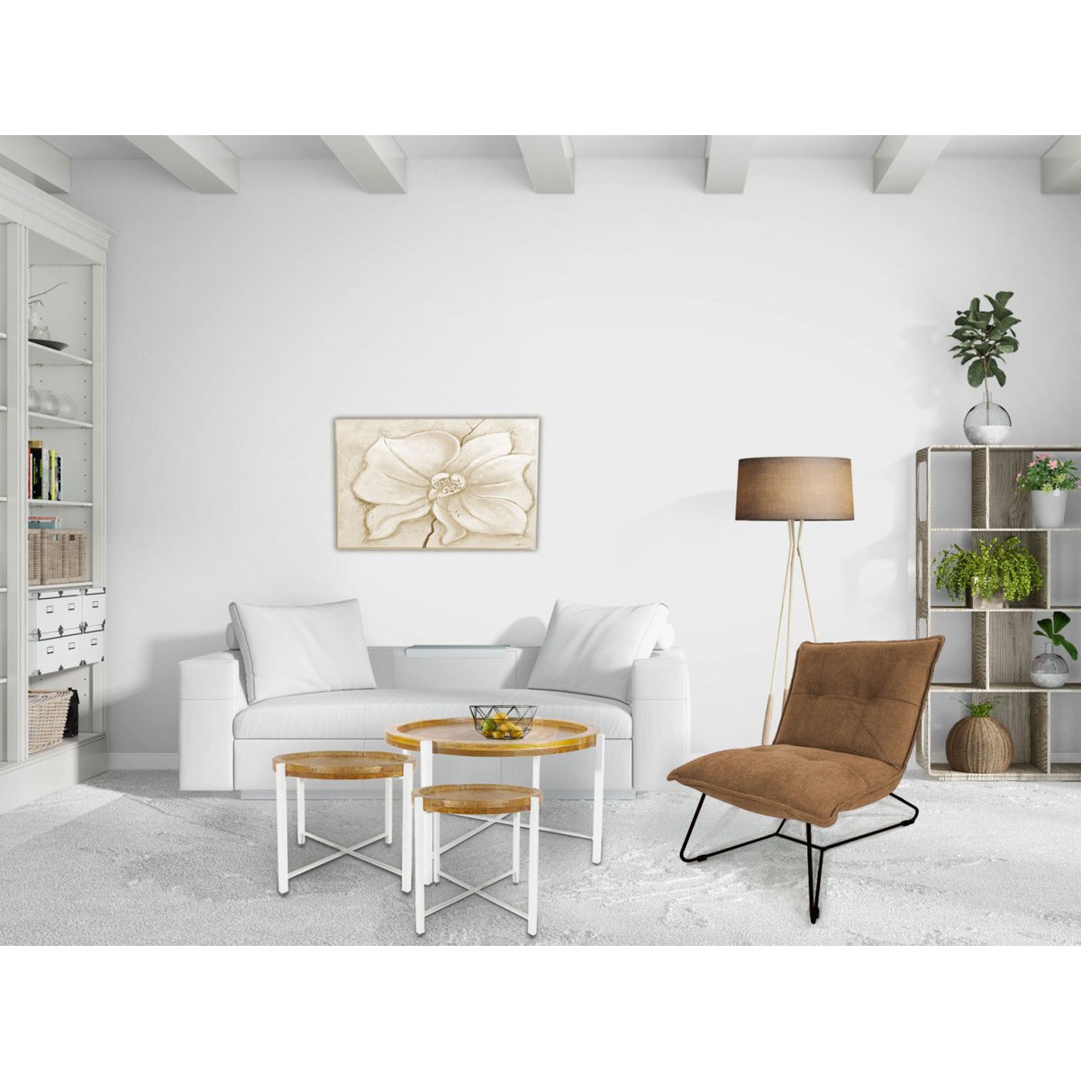 Bijzettafel ronde salontafel ø46xH45cm Sioux metalen frame
