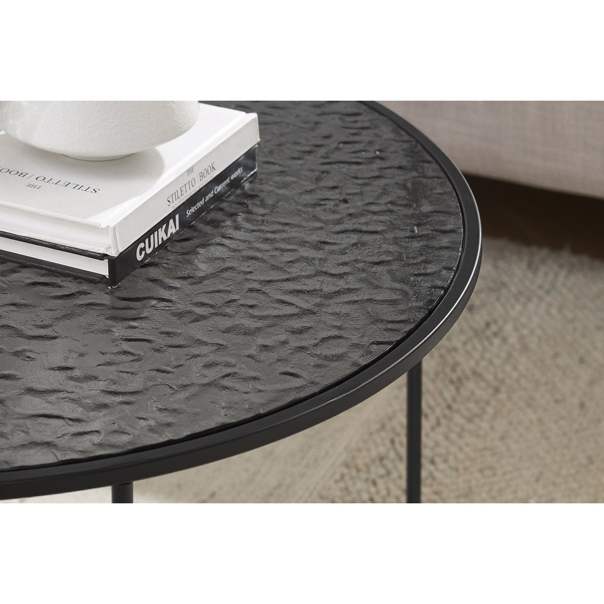 Salontafel Ø 80 cm zwart