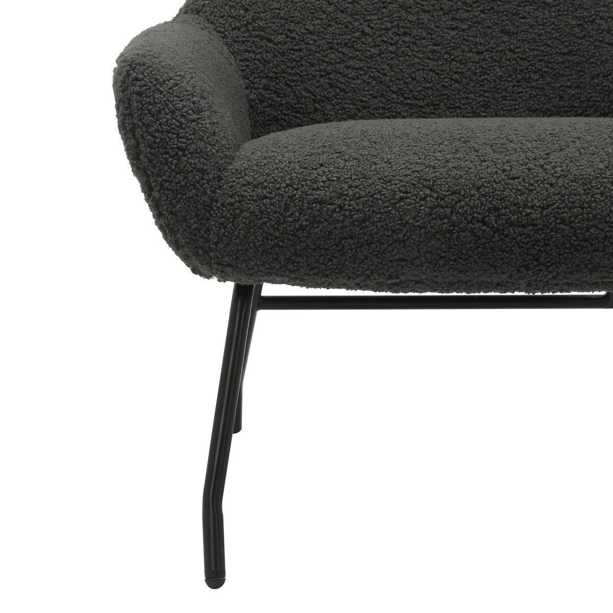 Fauteuil- en krukset teddybont antraciet