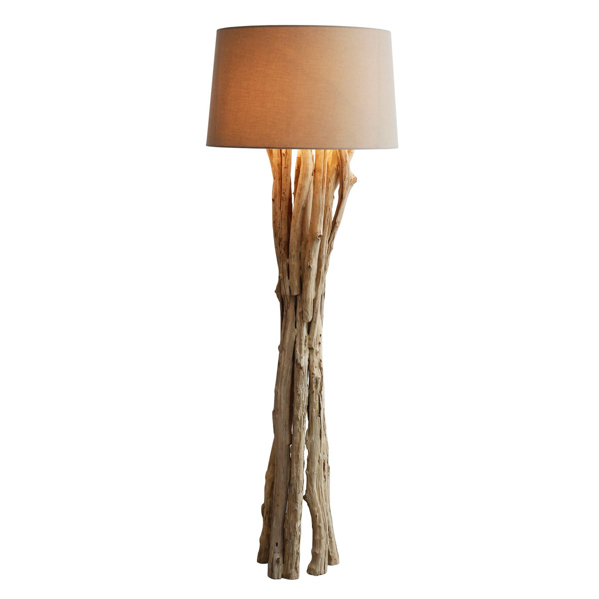 Vloerlamp drijfhout wit 145 cm
