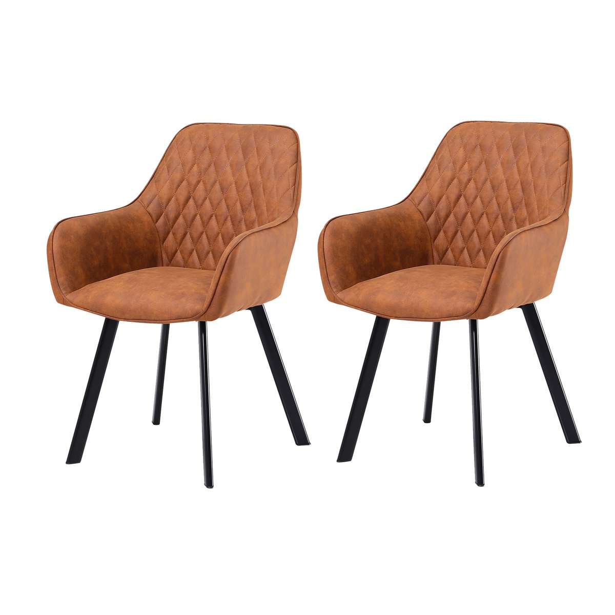 Fauteuilset van 2 bruine microvezel