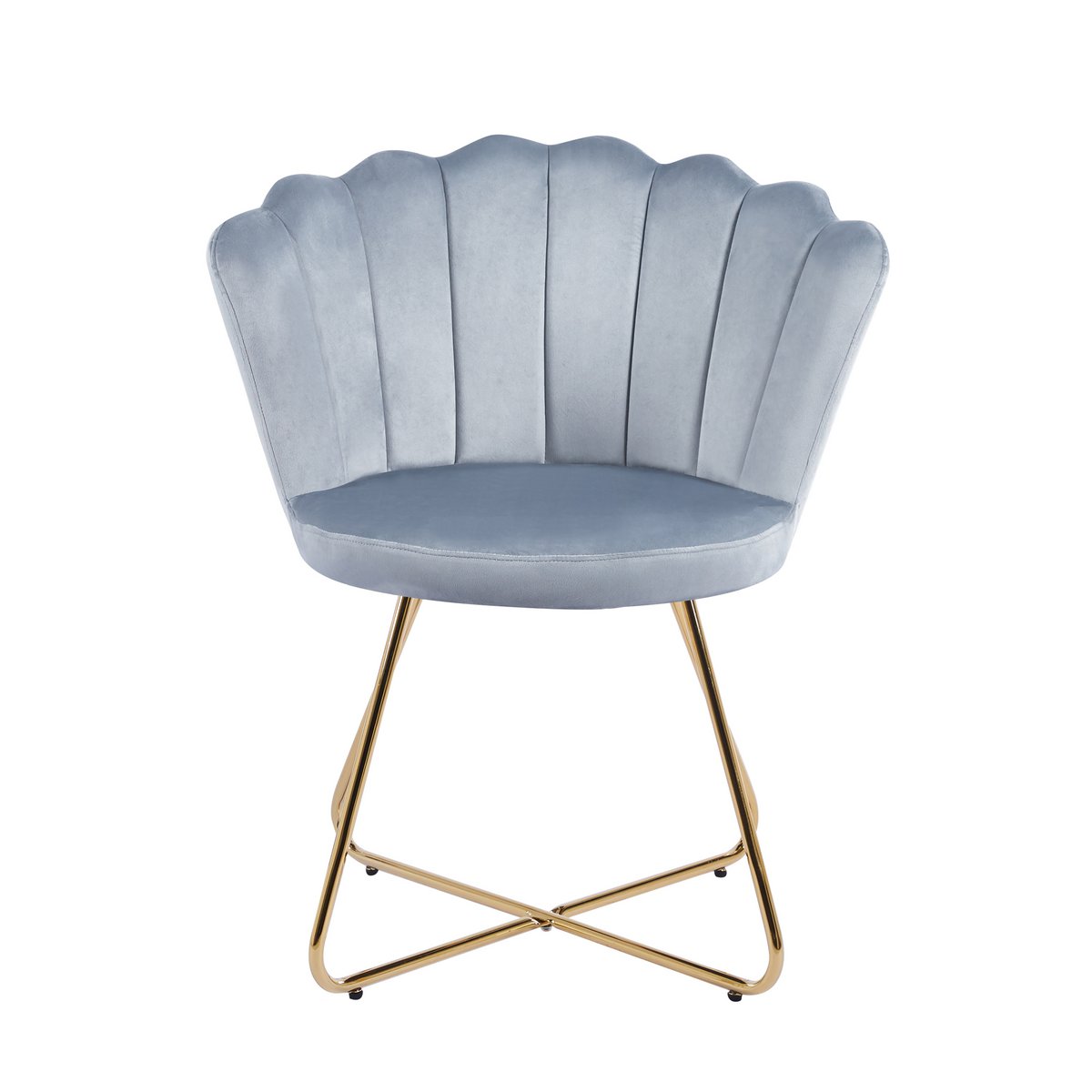 Set van 2 fluwelen kuipstoelen in lichtgrijs