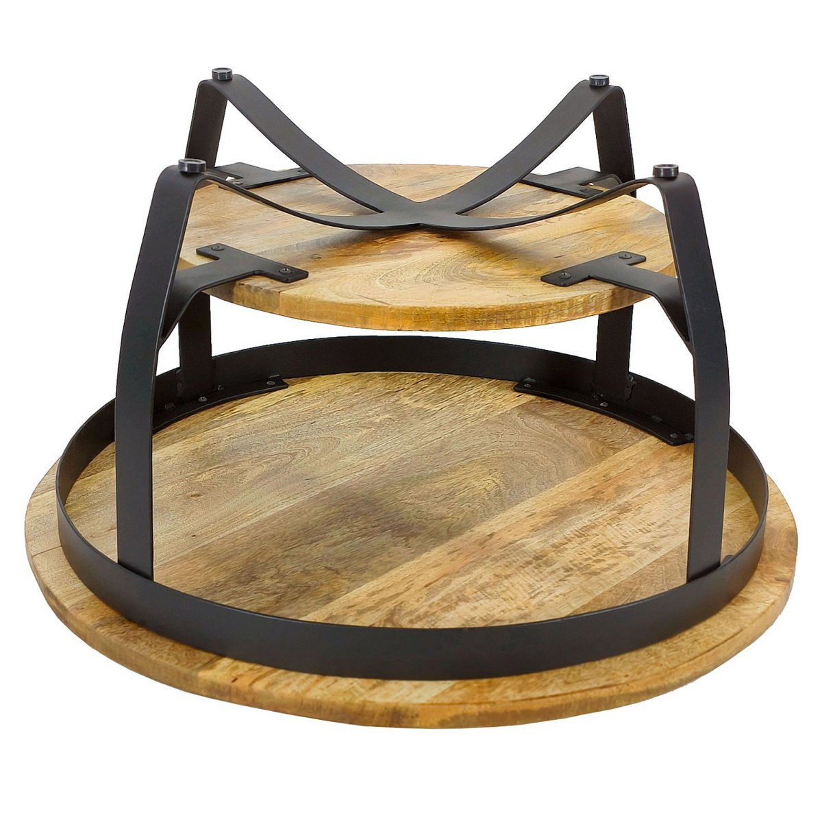 Salontafel rond ø65cm bijzettafel Los Angeles metalen frame zwart