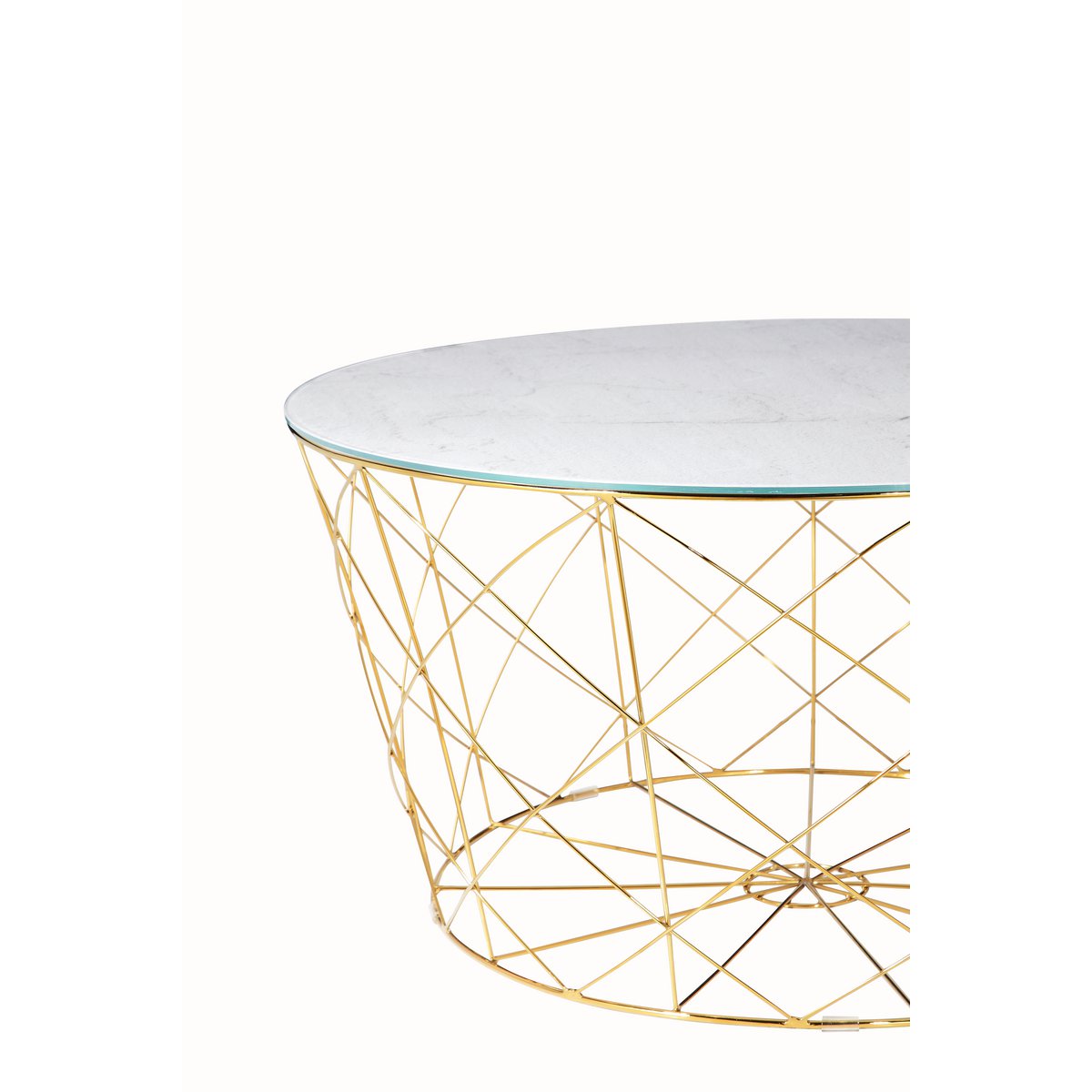 Salontafel met metalen mand Ø 80 cm