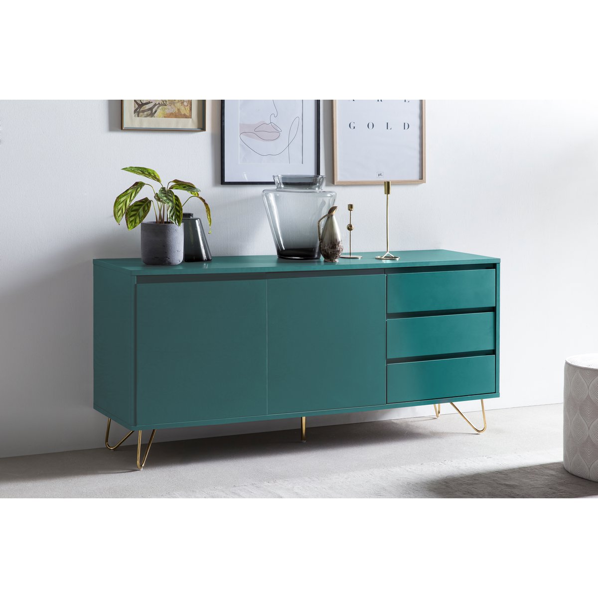 Dressoir met 2 deuren en 3 lades
