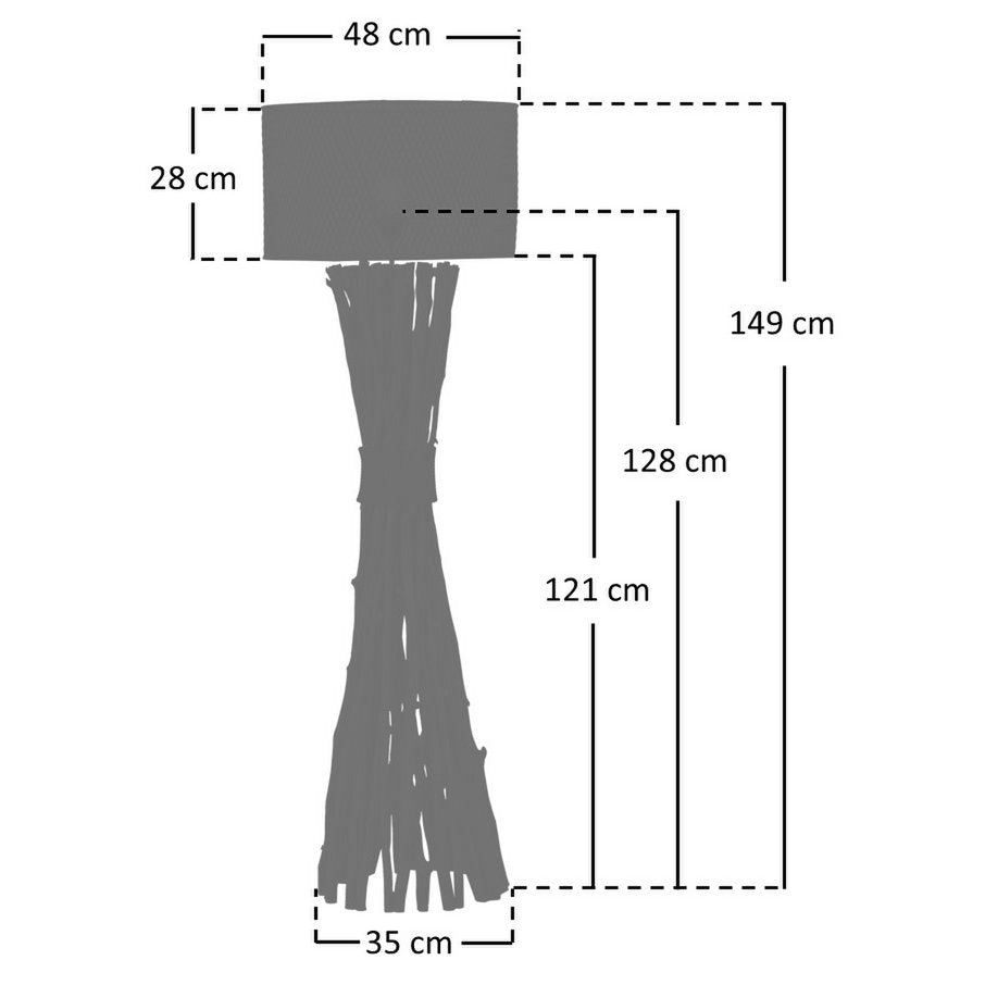Vloerlamp drijfhout naturel/zwart 149 cm