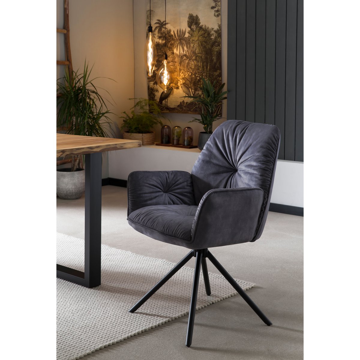 Fauteuil met 360° draaifunctie, zwart