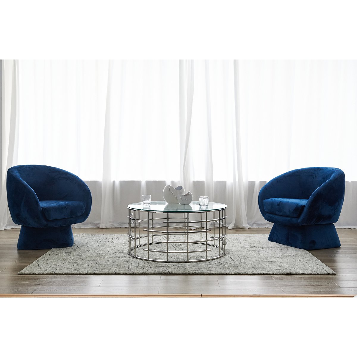 Salontafel zilver Ø 90 cm