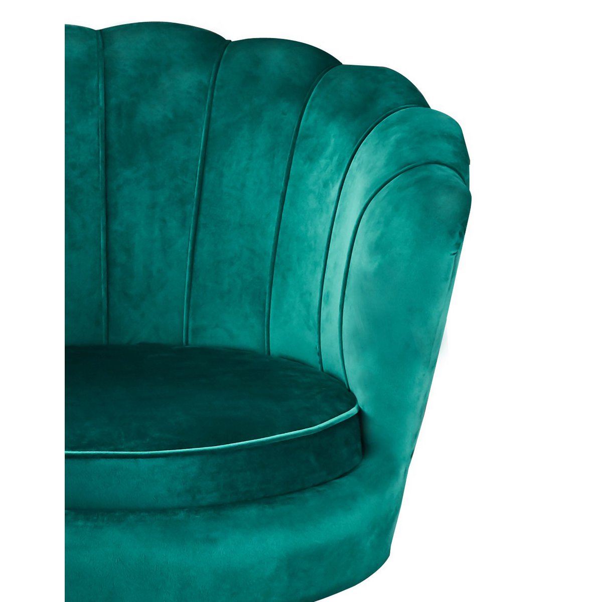 Fluwelen schelp fauteuil Groen