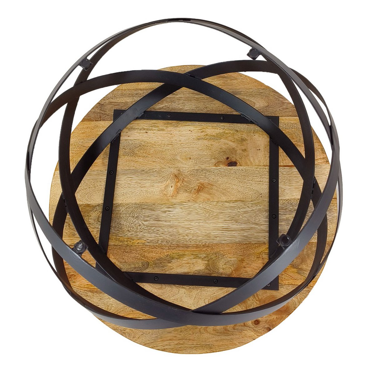 Bijzettafel salontafel rond woonkamer orbit metalen frame zwart