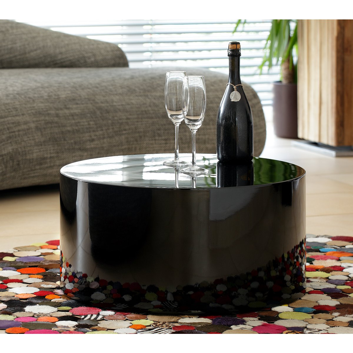 Salontafel Ø 60 cm rond zwart