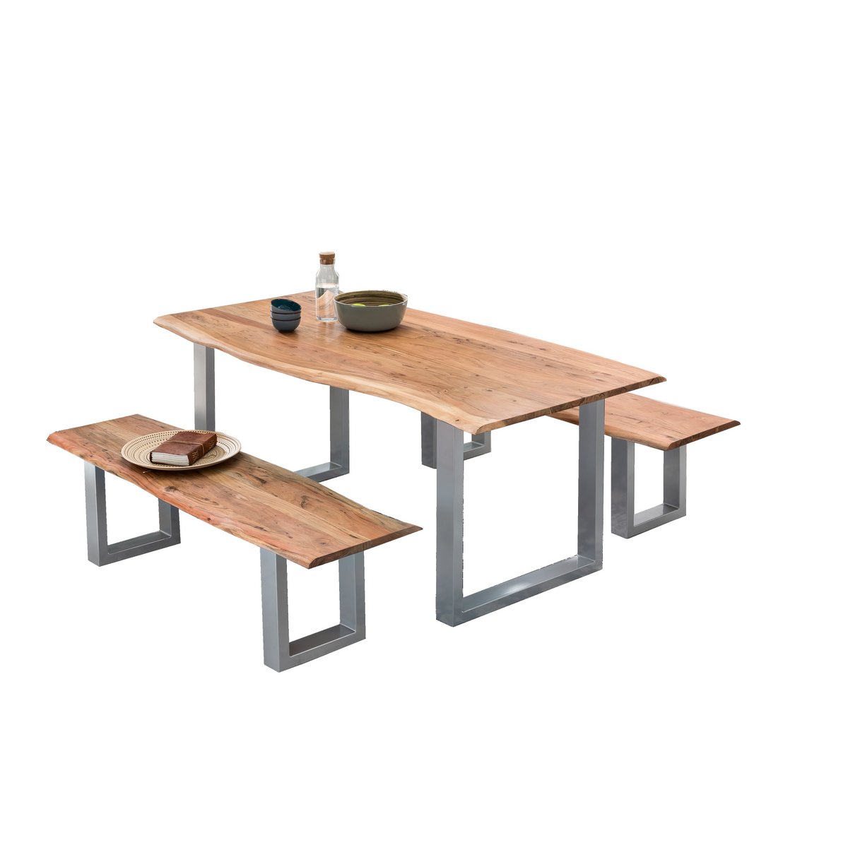 Tafel 200x100 cm, natuurlijk acacia, 56 mm