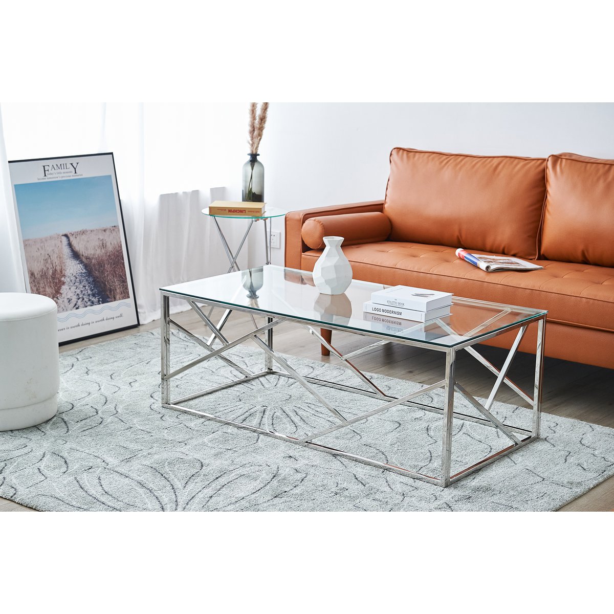 Salontafel zilver 120x60 cm