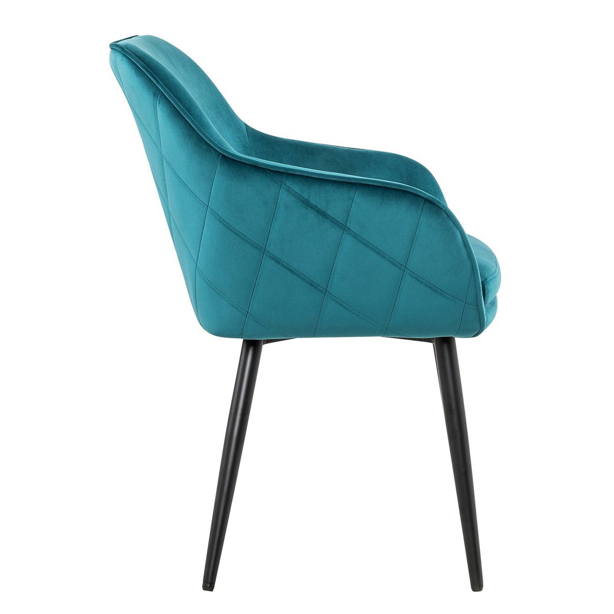 Eetkamerstoel turquoise fluweel