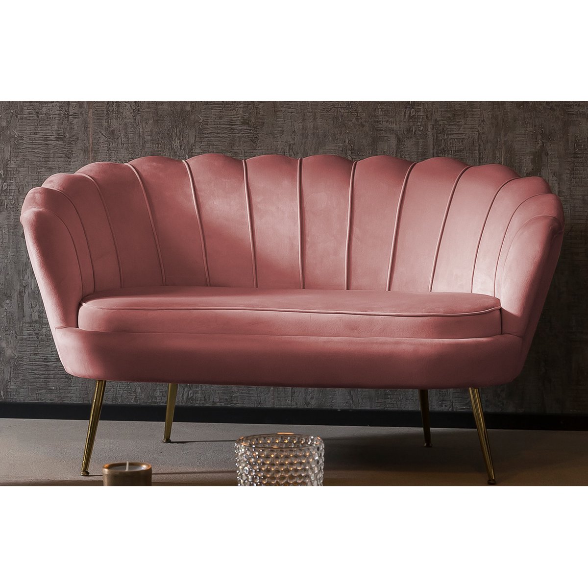 Rose fluwelen schelp bank