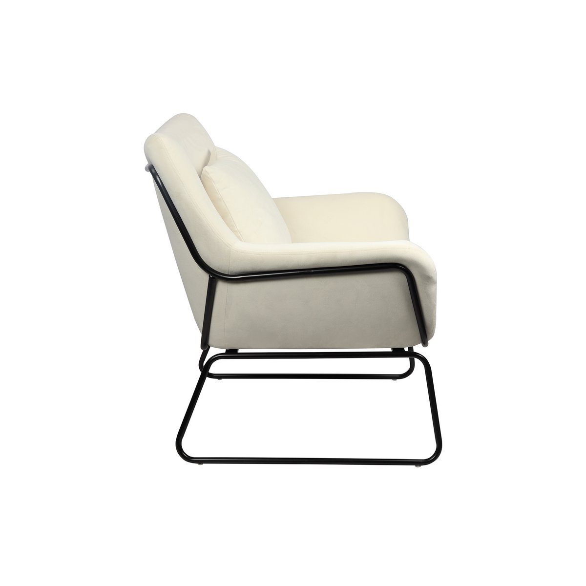 Loungestoel bekleed met beige fluweel