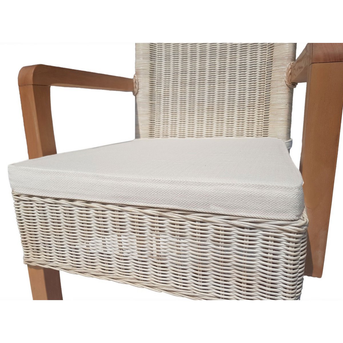 Eetkamerstoelen stelen 2 stuks met armleuningen Rattan stoelen Wit Perth Rattan Ratta stoelen duurzaam