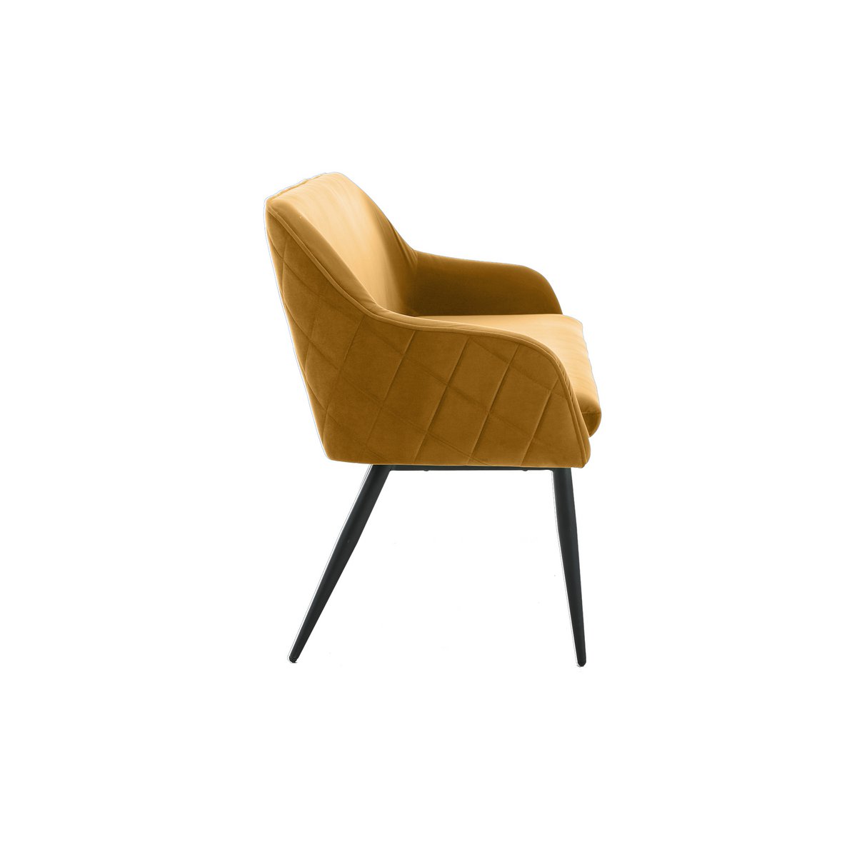Bank 160 cm fluweel mosterdgeel
