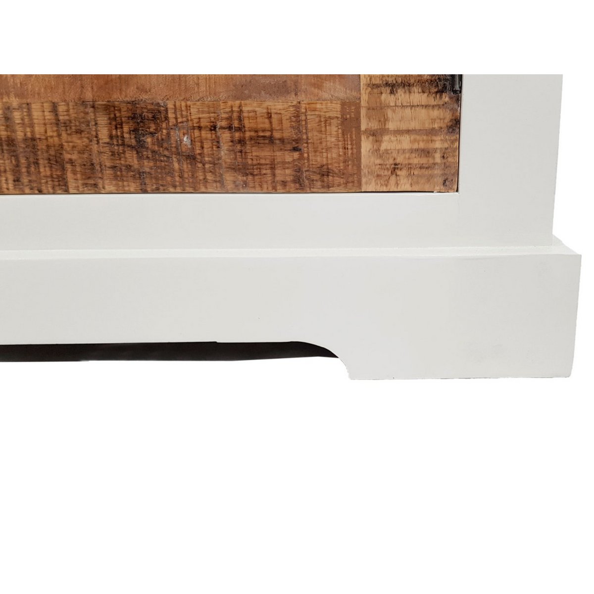 TV-lowboard TV-meubel B 114 H 45 cm massief houten TV-meubel Ibiza wit massief mangohout