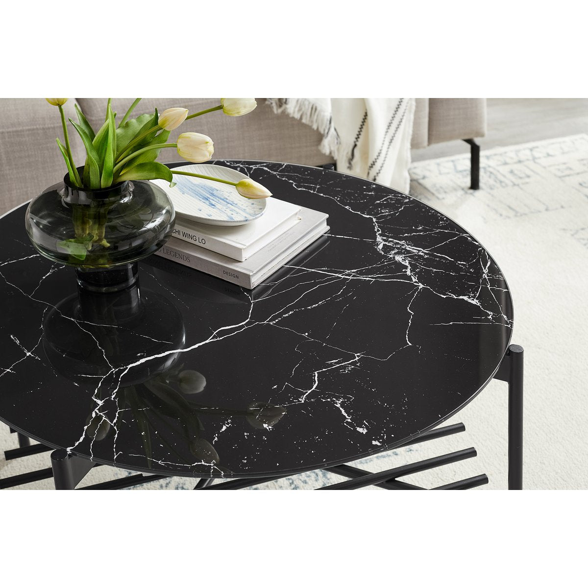 Salontafel Ø 84 cm zwart