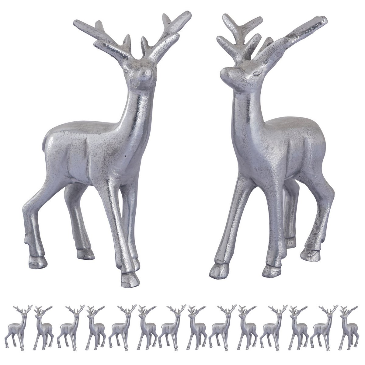Decoratie Figuur herten VE 8x 2 stukken Tabel Decoratie Dierfiguur Silver o. Gold Metal Christmas Decoratie