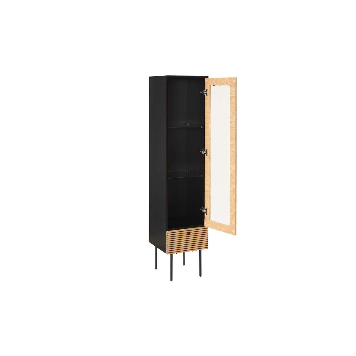 Vitrine 1 deur eiken echt houtfineer