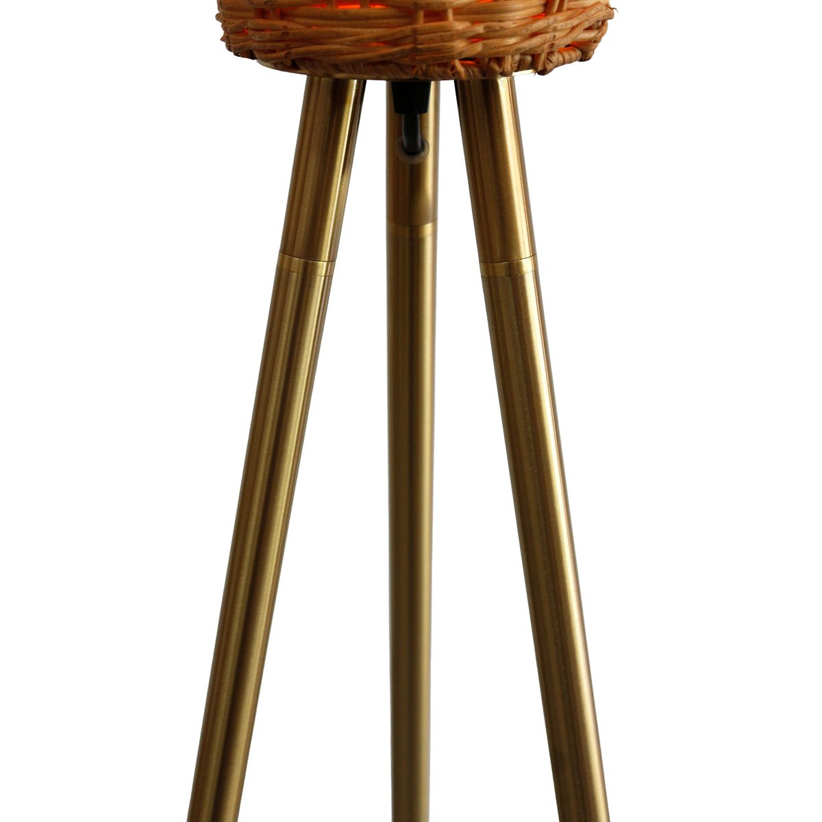 Staande lamp met gevlochten kap messing/naturel 150 cm