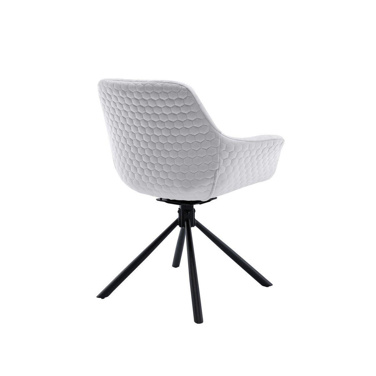 Fauteuil met honingraatstiksel in lichtgrijs fluweel