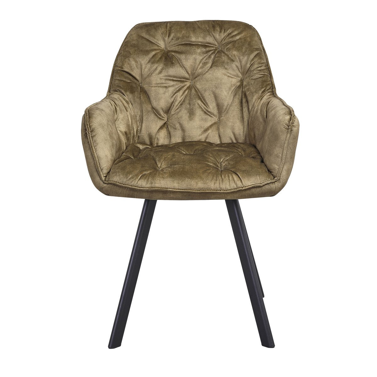 Eetkamerstoel set van 2 vintage fluweel velours groen